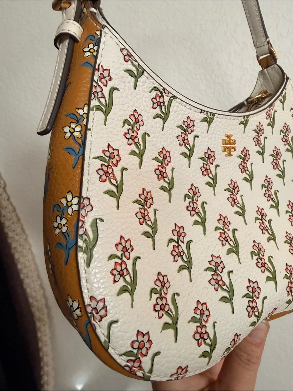 Tory Burch Emerson Zip Shoulder Floral Bag